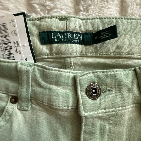 NEW Lauren Ralph Lauren Premier Skinny Ankle Light Green Jeans Size 6 - Picture 5 of 9